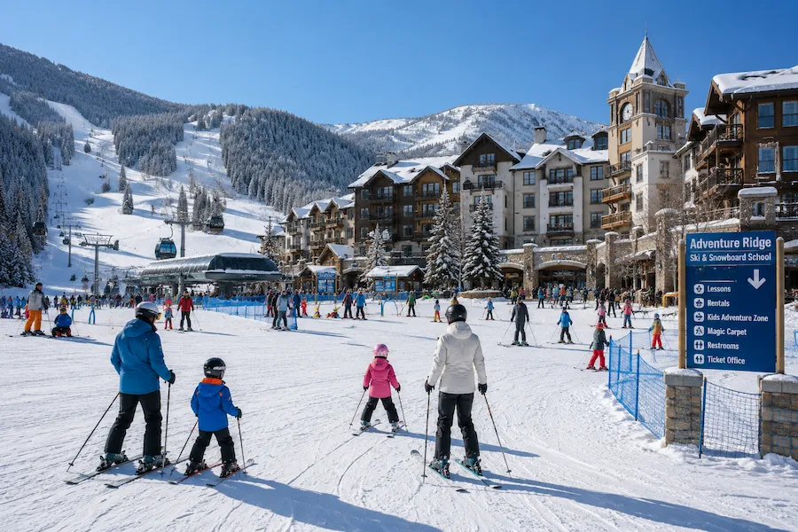 Vail resort familiar con pistas amplias y zonas de aprendizaje para niños